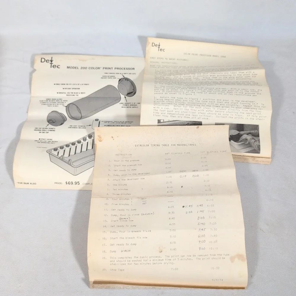 Vtg Dev Tec Model 200d Photo Film Large Print Analog Processor Dark Room Tool